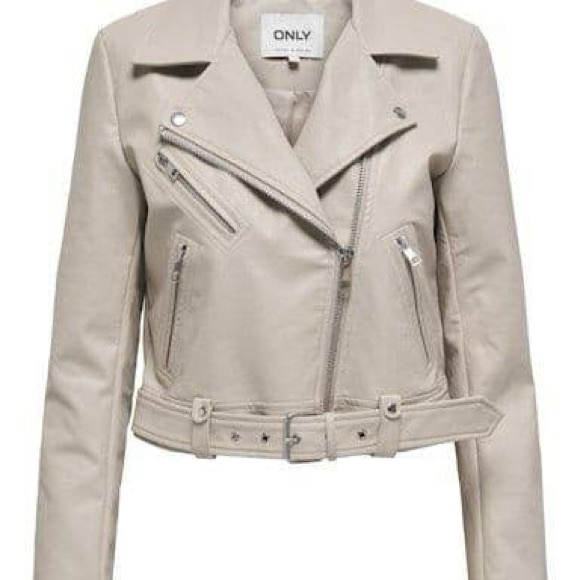 ONLY Women's Vegan Leather Biker Jacket - Picture 1 of 14